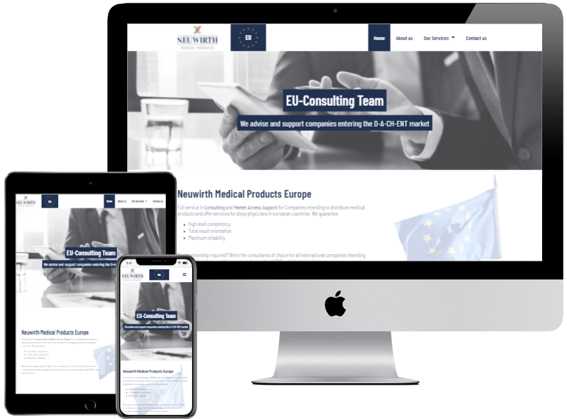 Webdesign Referenz Medizin Consulting Neuwirth Medical Products Europe