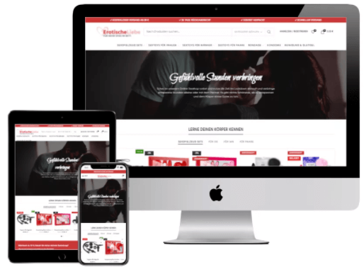 Webdesign Referenz Online Shop Erotische Liebe